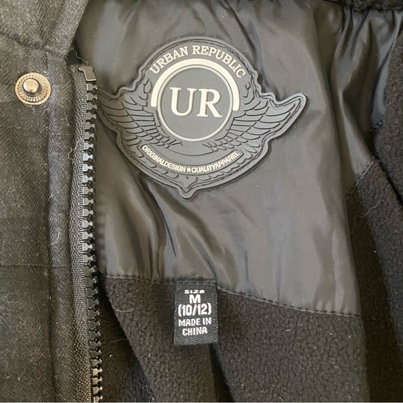 Urban Republic black polyester camo jacket size m 10/12 - Picture 3 of 4